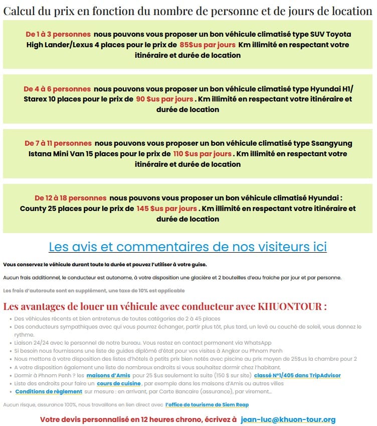 prix chauffeur guide